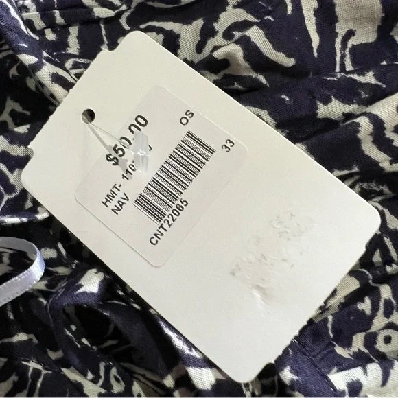 NWT blue white print gauzy cotton balloon sleeve oversized cropped blouse top S - Picture 11 of 13